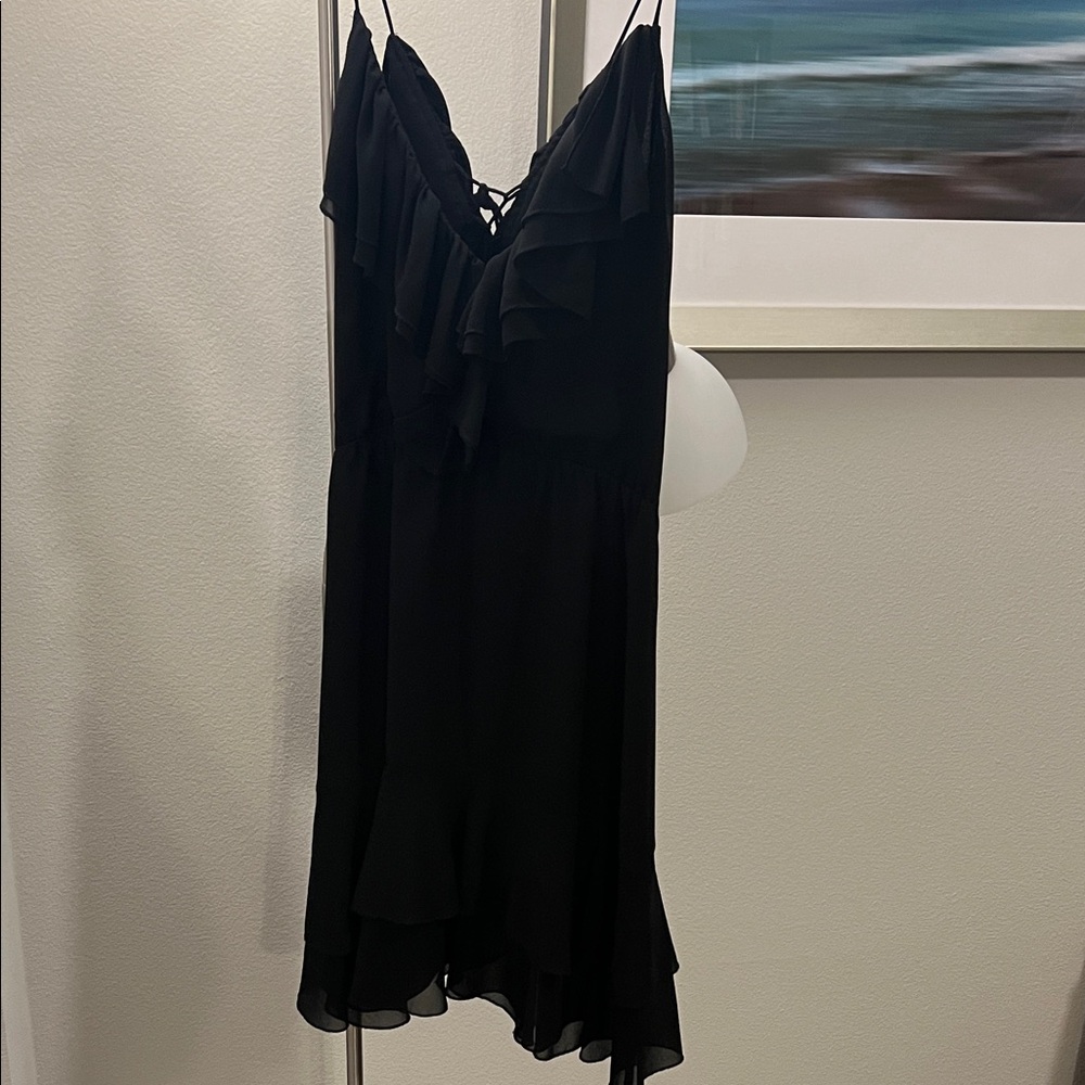 H&M Black Ruffled Dress